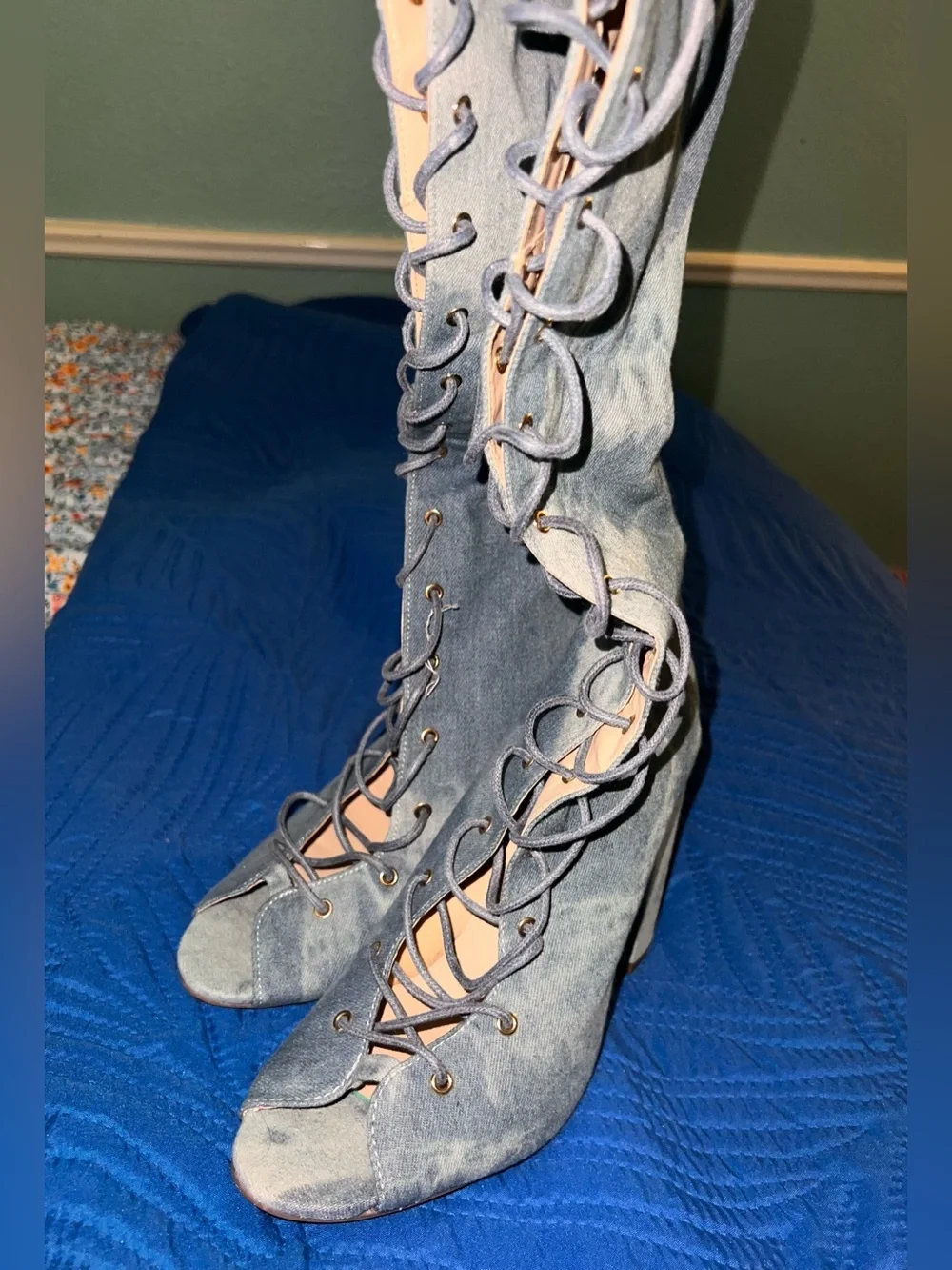 Fashion Nova Living Legacy Over-the-Knee Boots 👢🩵